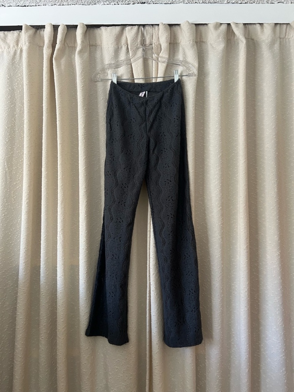 Black Lace Flared Pants